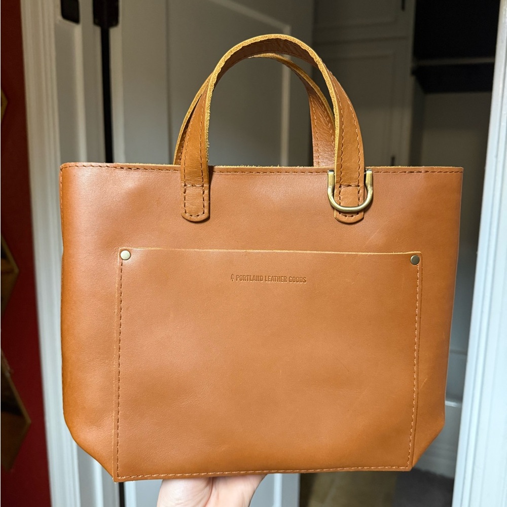 Portland Leather Goods mini crossbody with zipper in Honey